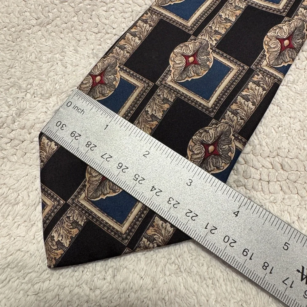 Cambridge Classics Tie Mens OS Multicolor Silk Art‎ Deco Geometric Rockabilly
